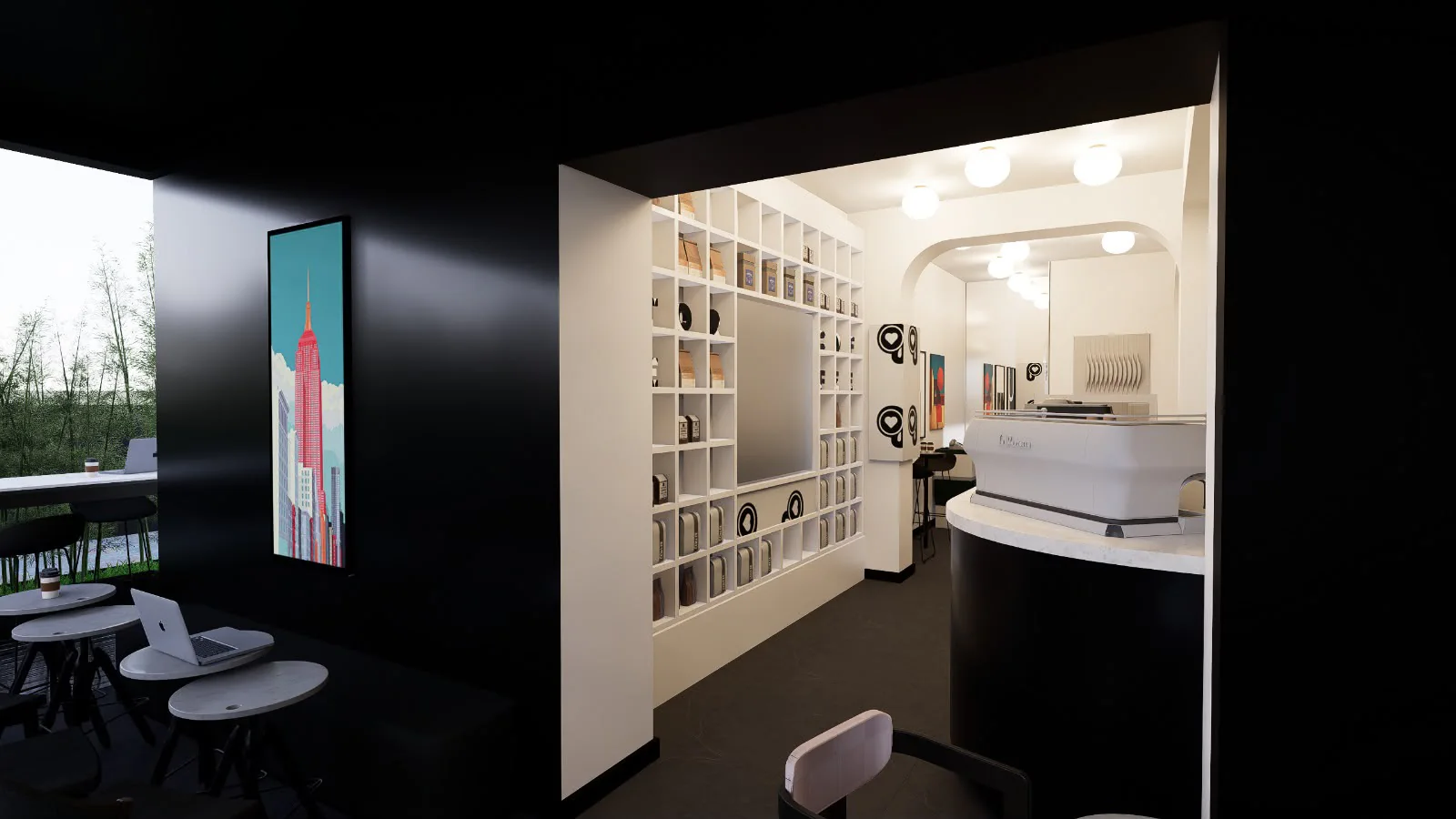 Storge Coffee iç mekân tasarımı ve oturma alanı