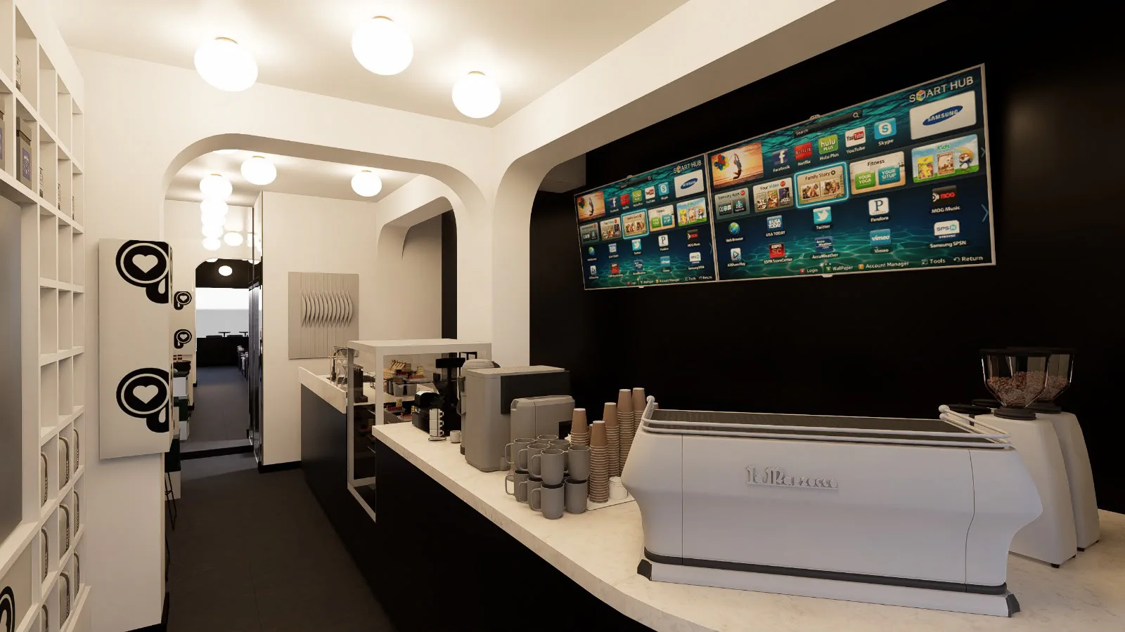 Storge Coffee iç mekân servis alanı tasarımı